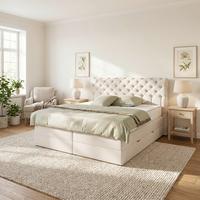 Boxspringbett Belano Creme ca. 160x200cm - Creme, KONVENTIONELL, Holz/Holzwerkstoff (160/200cm) - Premium Living