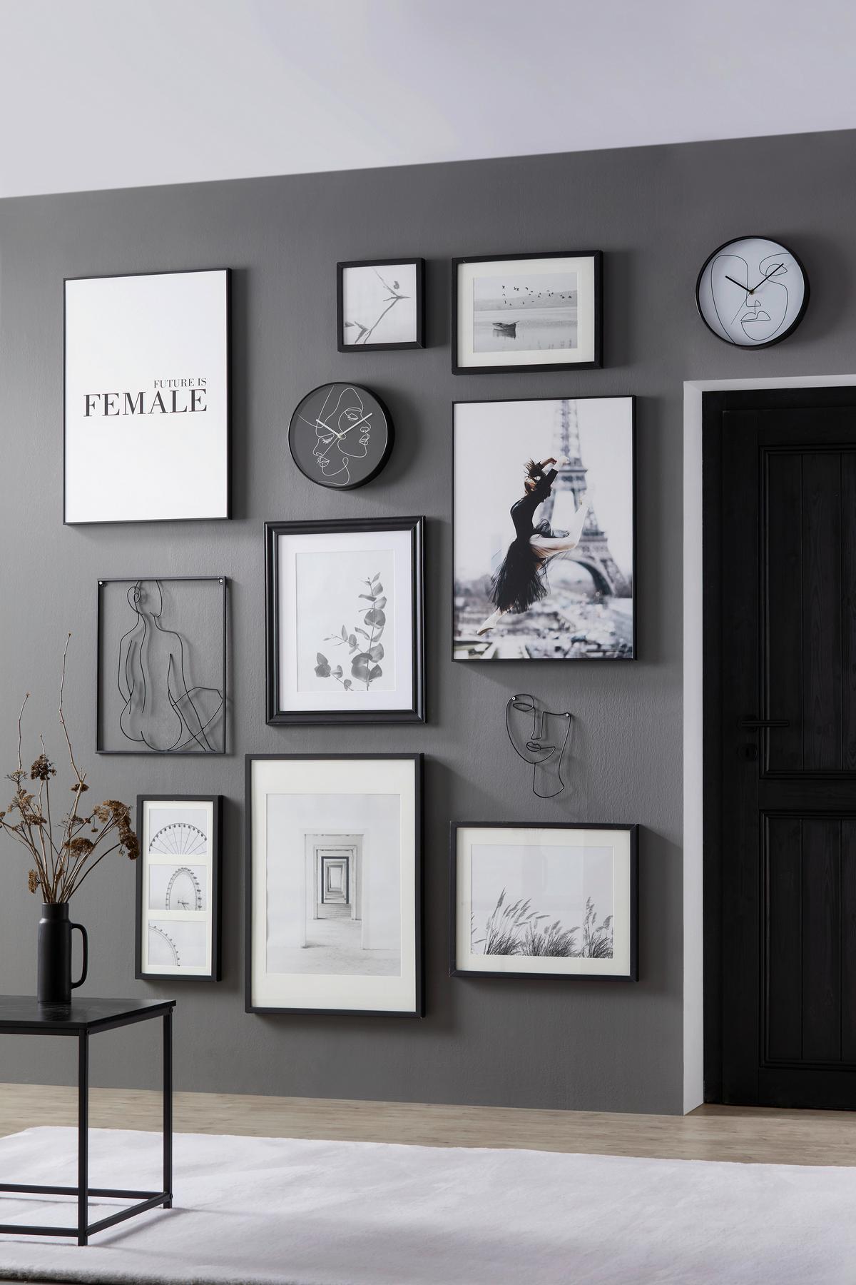 Ramă foto Gitta - negru, Modern, sticlă/material pe bază de lemn (13/18/3,6cm) - Modern Living