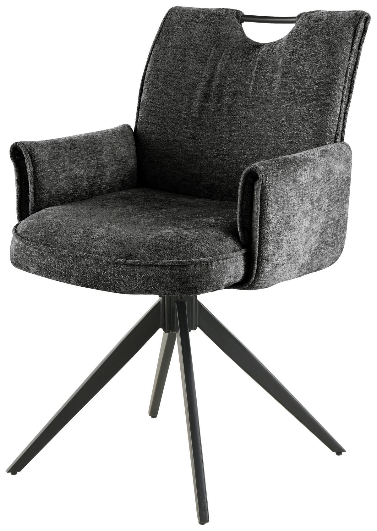 KRZESŁO Z PODŁOKIETNIKAMI DIEGO - ciemnoszary/czarny, Lifestyle, metal/drewno (64/90/63cm) - MID.YOU