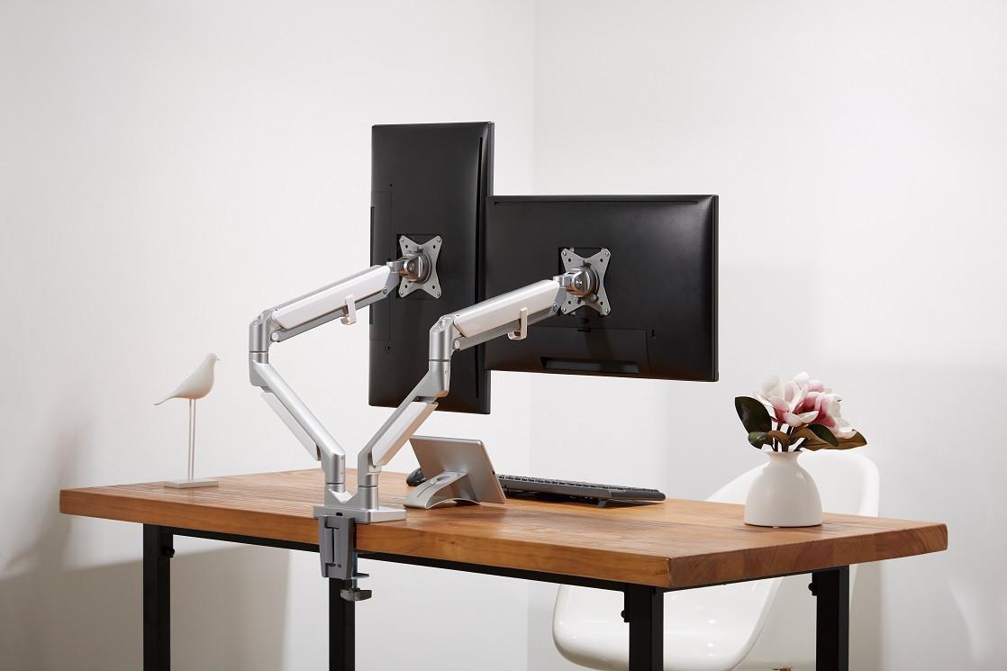 UCHWYT DO MONITORA CLEA 2 - biały/szary, Design, tworzywo sztuczne/metal (110/69,7/11,6cm) - Boxxx