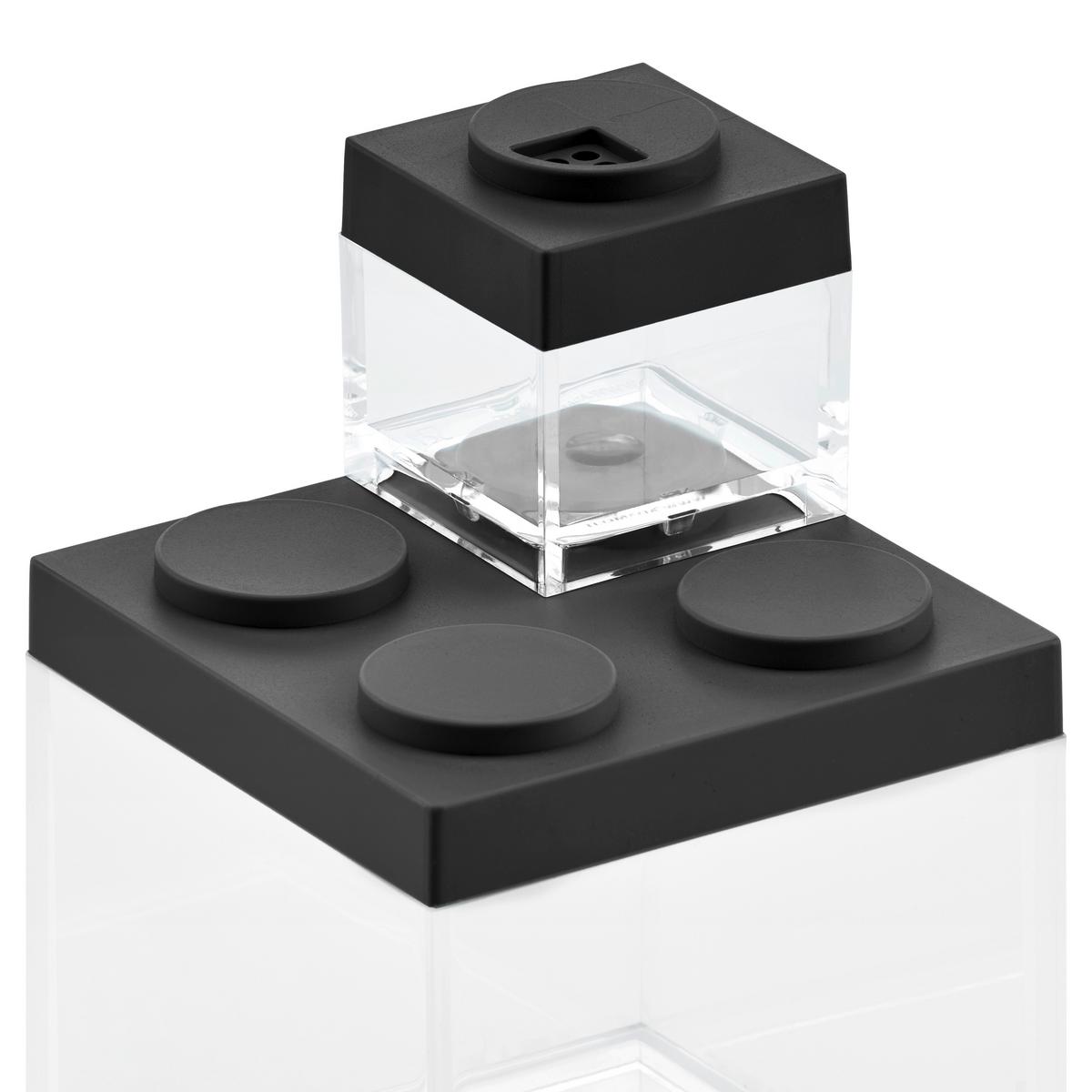 POJEMNIK KUCHENNY AGNETO - czarny/przezroczysty, tworzywo sztuczne (10/10/10,5cm)