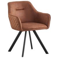 KRZESŁO Z PODŁOKIETNIKAMI MARKO - czerwonobrunatny/czarny, Design, metal/tkanina (58,5/78,5/62cm) - Hom`in