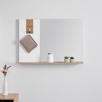 LUSTRO CARA - kolor dębowy/biały, Modern, szkło (90/62/15cm) - Bessagi Home