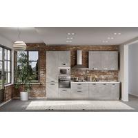 Blok Kuhinja S Aparatima Cemento - siva/boje aluminija, Moderno, drvni materijal/metal (360/240/60cm) - Mömax
