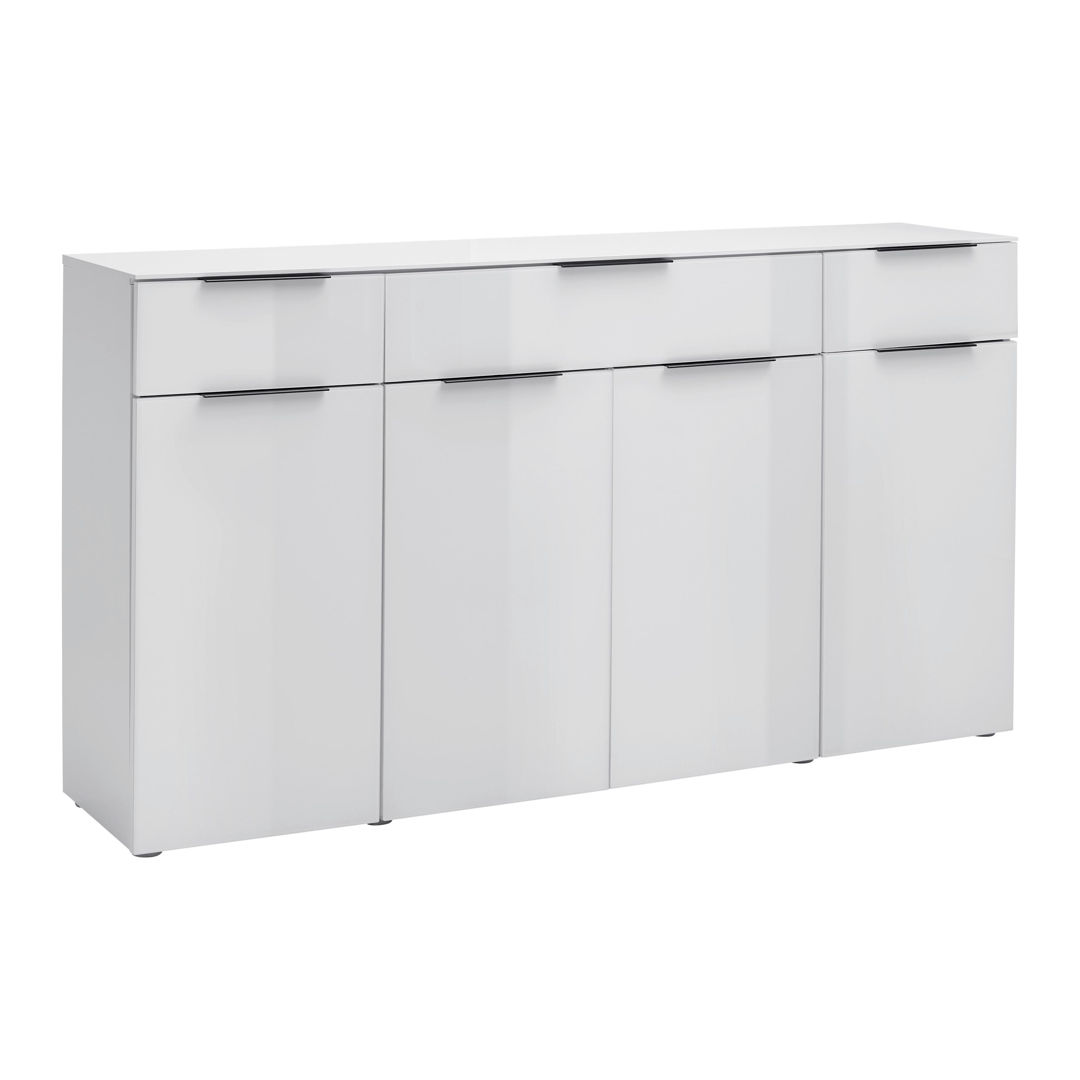 Sideboard Velaris Weiss - Weiss/Schwarz, Modern, Metall (181/97,5/40,5cm) - Mömax
