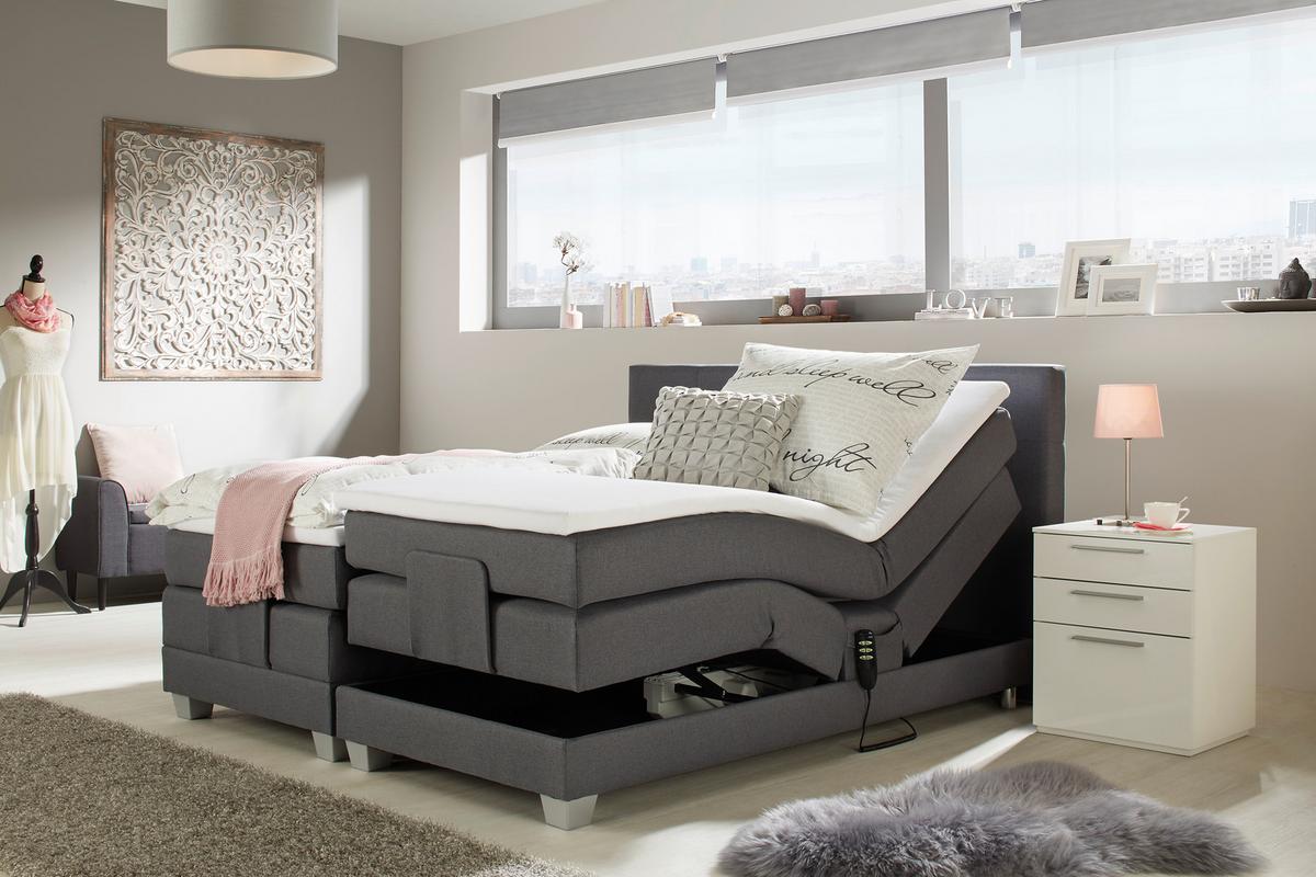 Sitzbank in Anthrazit - Anthrazit/Schwarz, ROMANTIK / LANDHAUS, Holzwerkstoff/Textil (115/58/44cm) - Premium Living