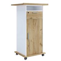 Stoječi Pult Neta, Bela, Barva Hrasta - bela/medeni hrast, Moderno, leseni material (60/50/108,3cm) - MID.YOU