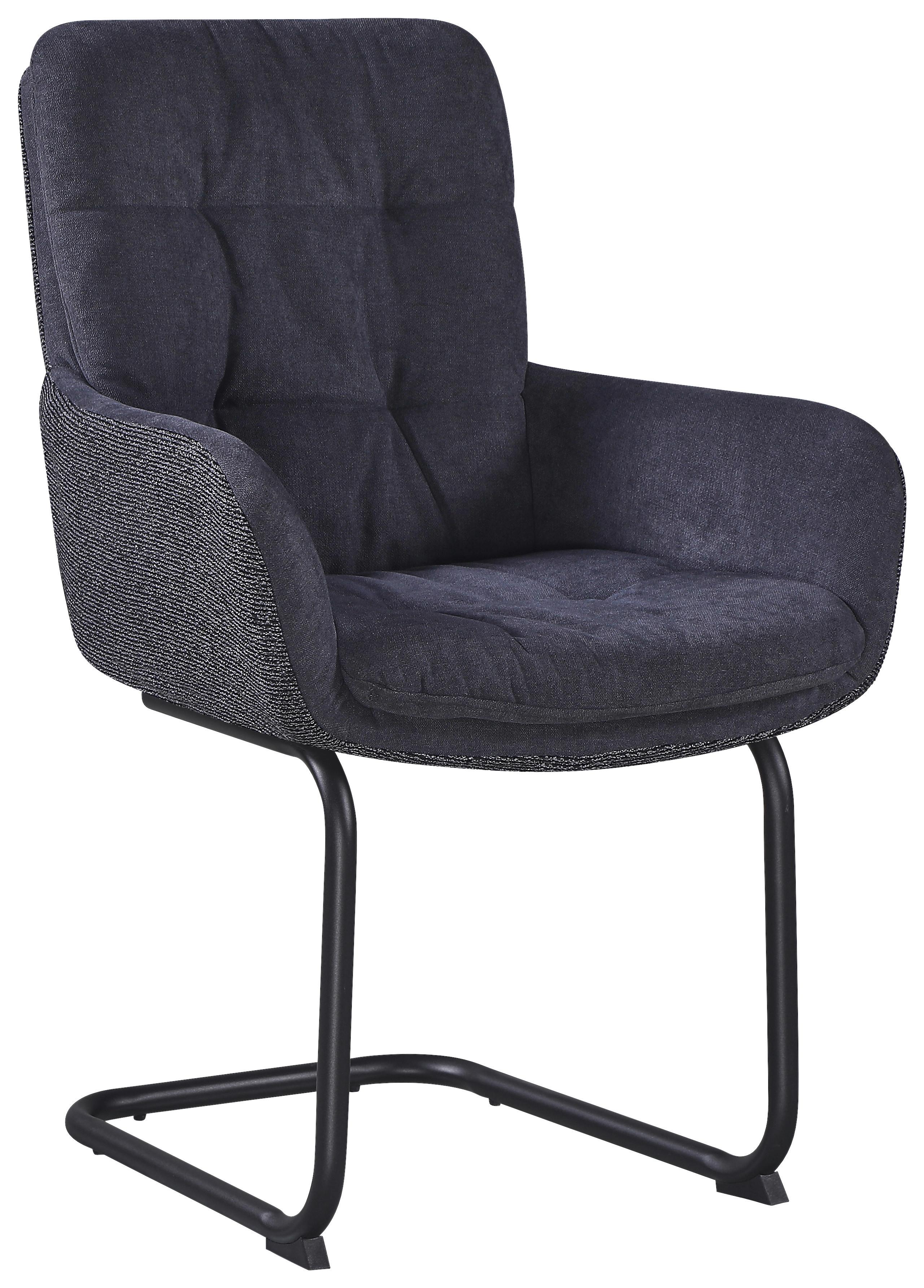 Armlehnstuhl Nova Grau/Schwarz - Schwarz/Grau, MODERN, Textil/Metall (61/91/65cm) - Premium Living