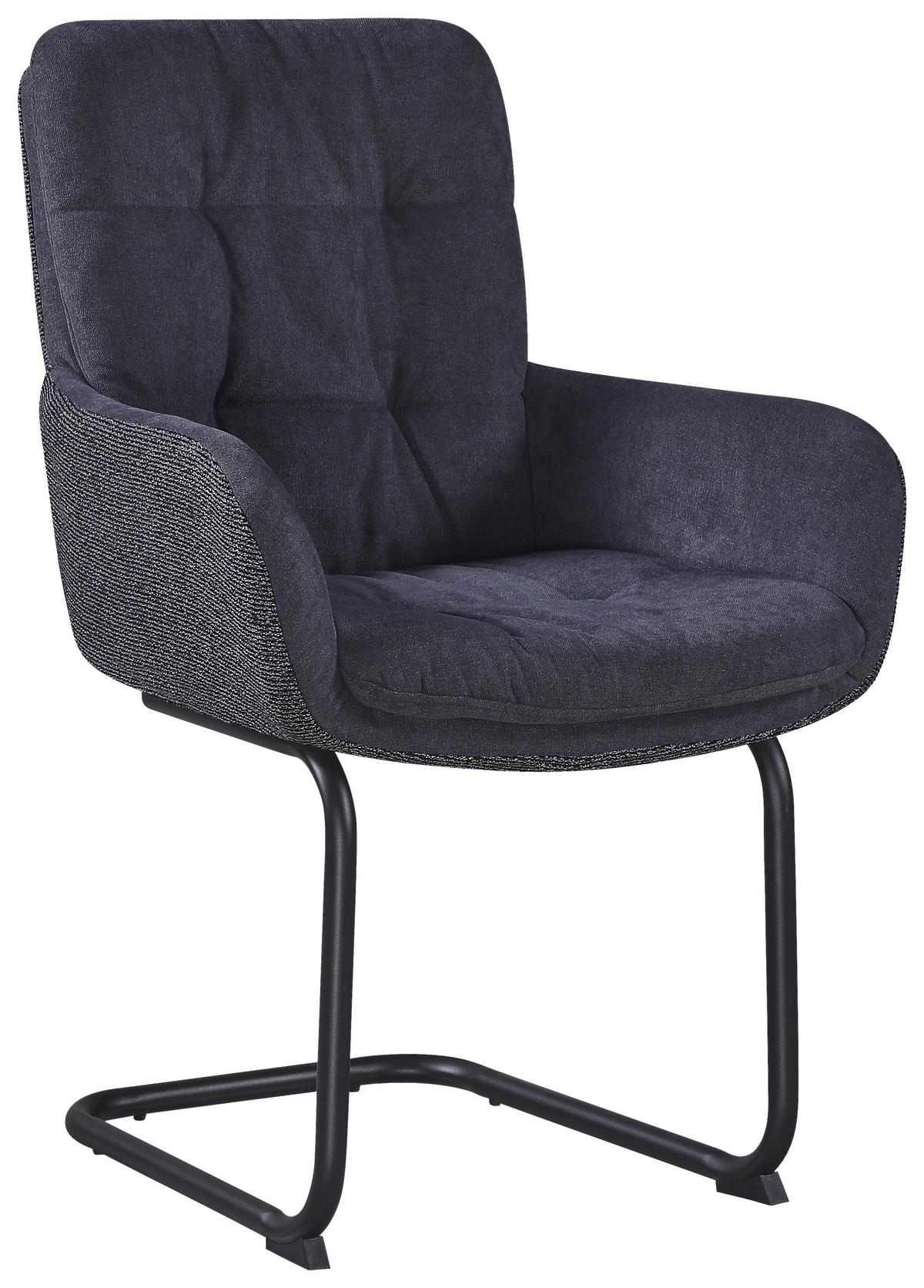 Armlehnstuhl Nova Grau/Schwarz - Schwarz/Grau, MODERN, Textil/Metall (61/91/65cm) - Premium Living