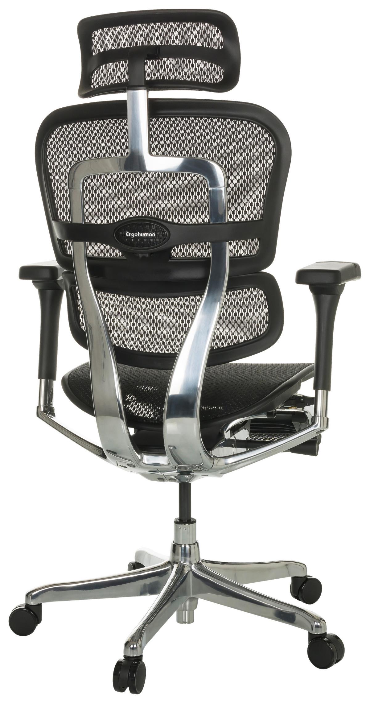 Pisarniški Stol Ergohuman Plus Legpro I, Črna - črna/siva, Basics, kovina/umetna masa (68/118-141/64cm) - MID.YOU