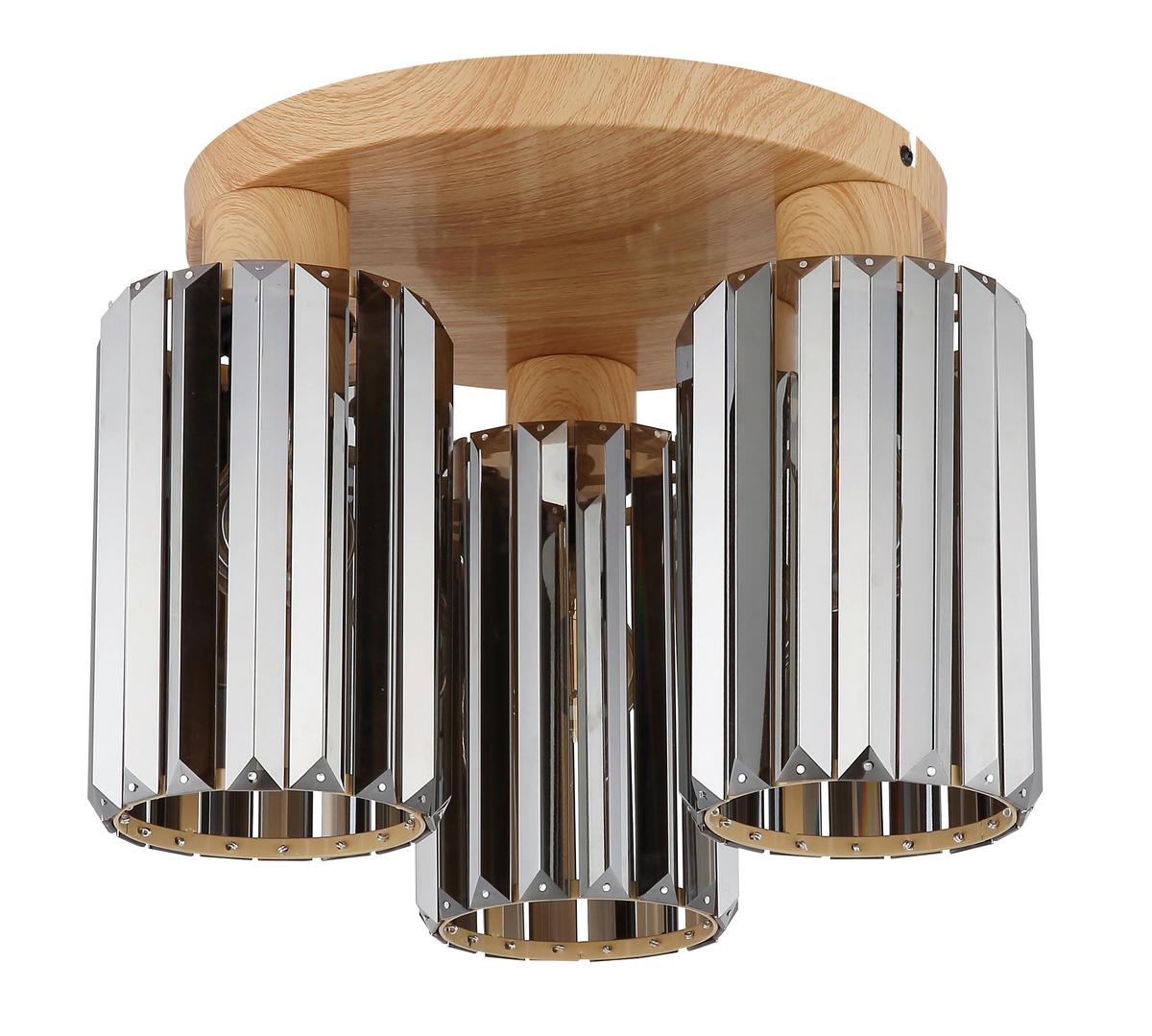 DECKENLEUCHTE 60220346 RUN - Braun/Grau, Trend, Glas/Metall (35/25cm) - Globo