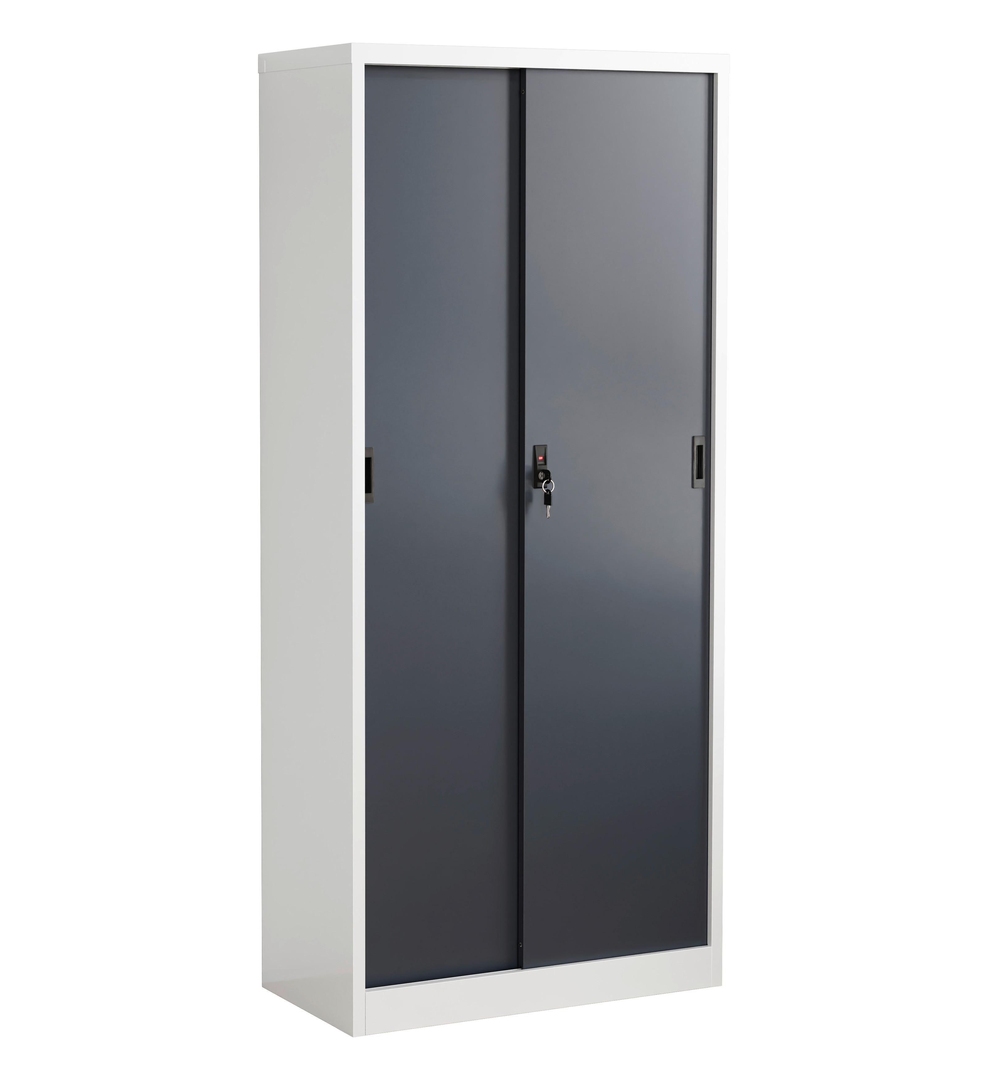 Aktenschrank Malivo - Weiss/Anthrazit, Konventionell, Metall (80/180/40cm) - MID.YOU