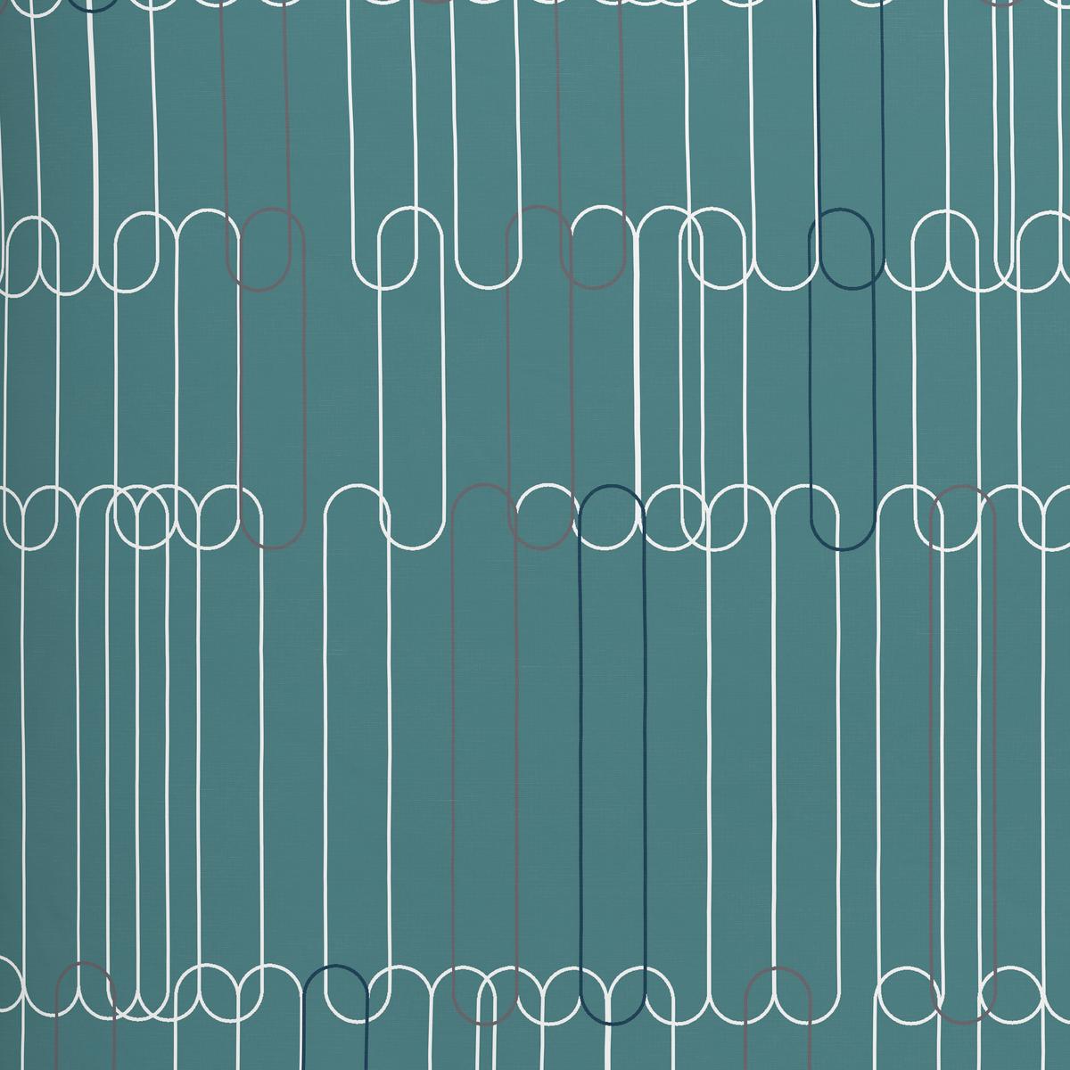 BETTWÄSCHESET CHAINS - Weiss/Petrol, Konventionell, Textil (160/210cm) - Modern Living