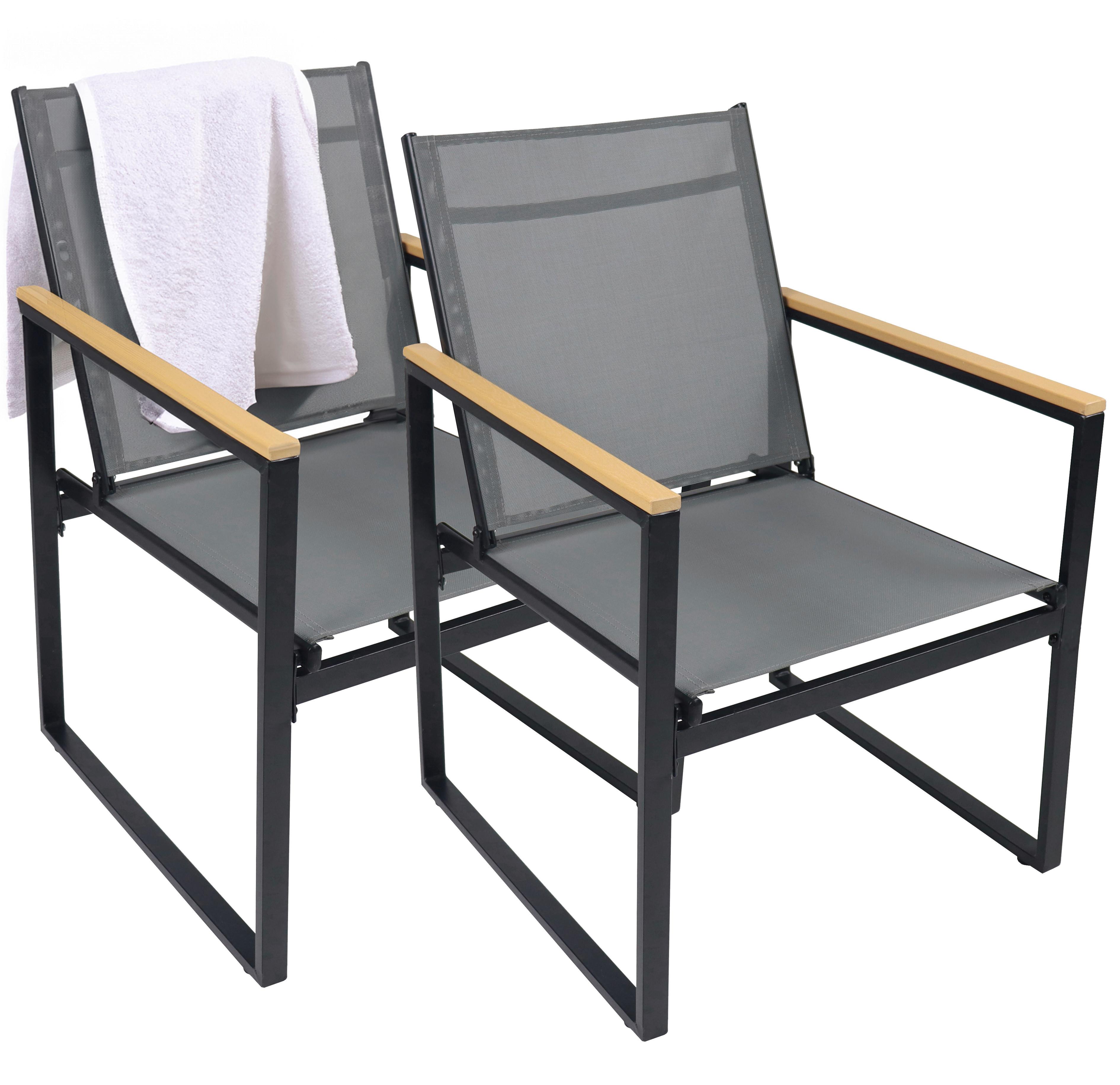 Gartenstuhl-Set Volasi 2er-Set ca. 54x83 cm Anthrazit - Honigeiche/Anthrazit, MODERN, Holzwerkstoff/Kunststoff (54/83/65cm) - MID.YOU