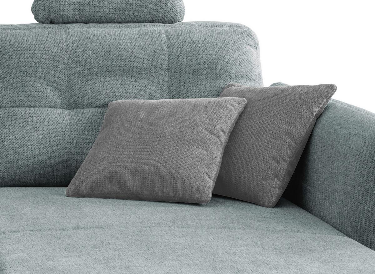 Wohnlandschaft Brizzini Mintgrau Chenille - Mintgrau/Blau, MODERN, Holz/Textil (250-280/176cm) - Livetastic