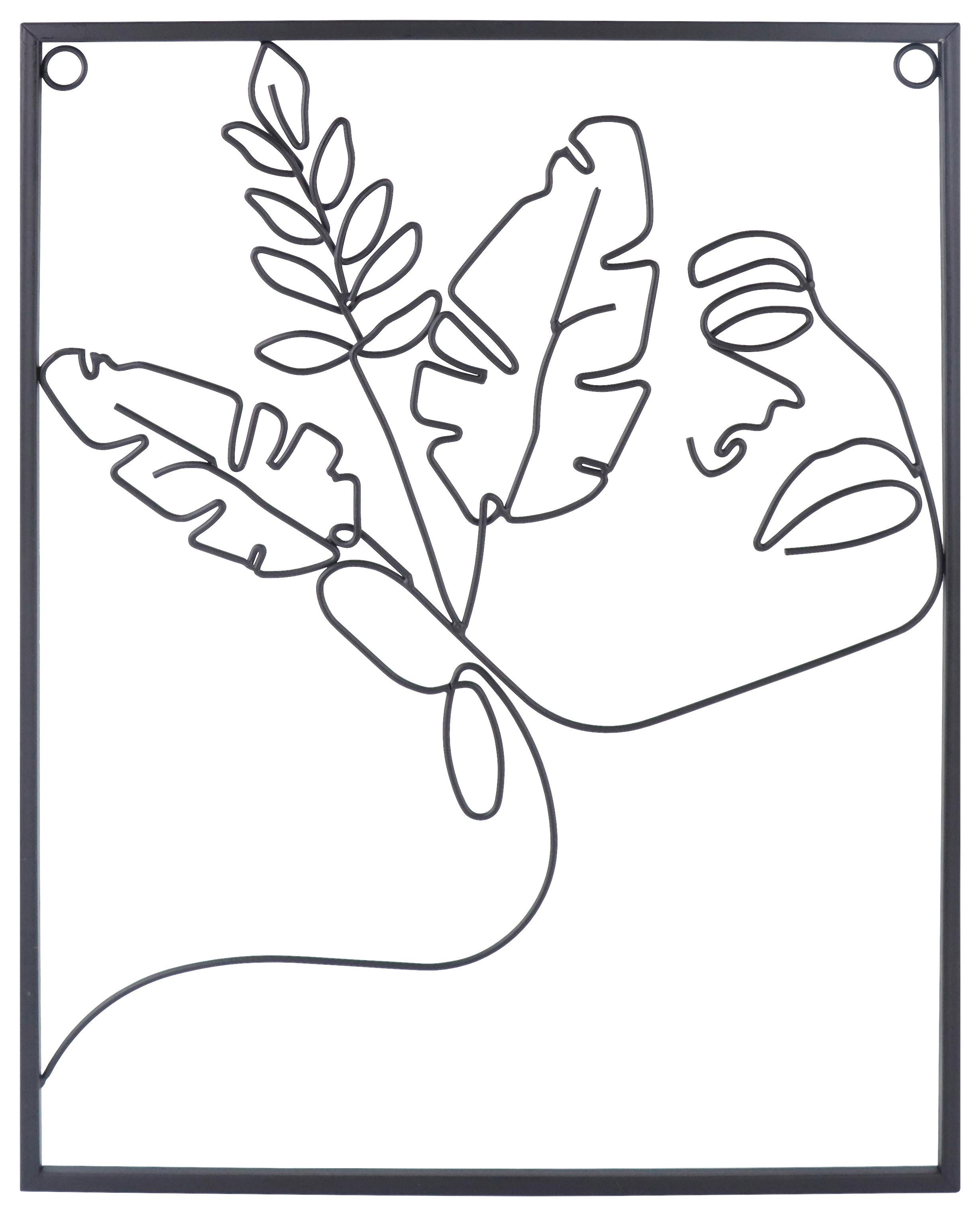 Wanddeko Lady in Schwarz - Schwarz, Modern, Metall (36/45cm) - Mömax