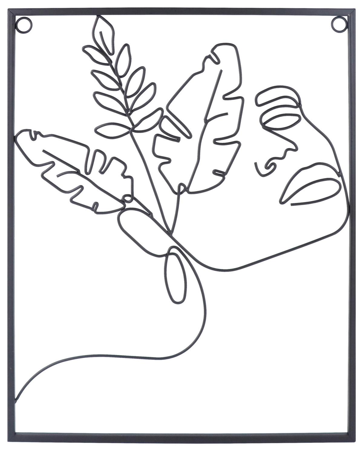 Decoratiune de perete Lady - negru, Modern, metal (36/45cm) - Mömax