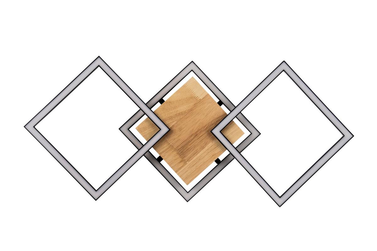 LAMPA SUFITOWA LED RIO *SBN* - kolor naturalny/czarny, Basics, tworzywo sztuczne/metal (63/27,5/5,7cm) - Novel