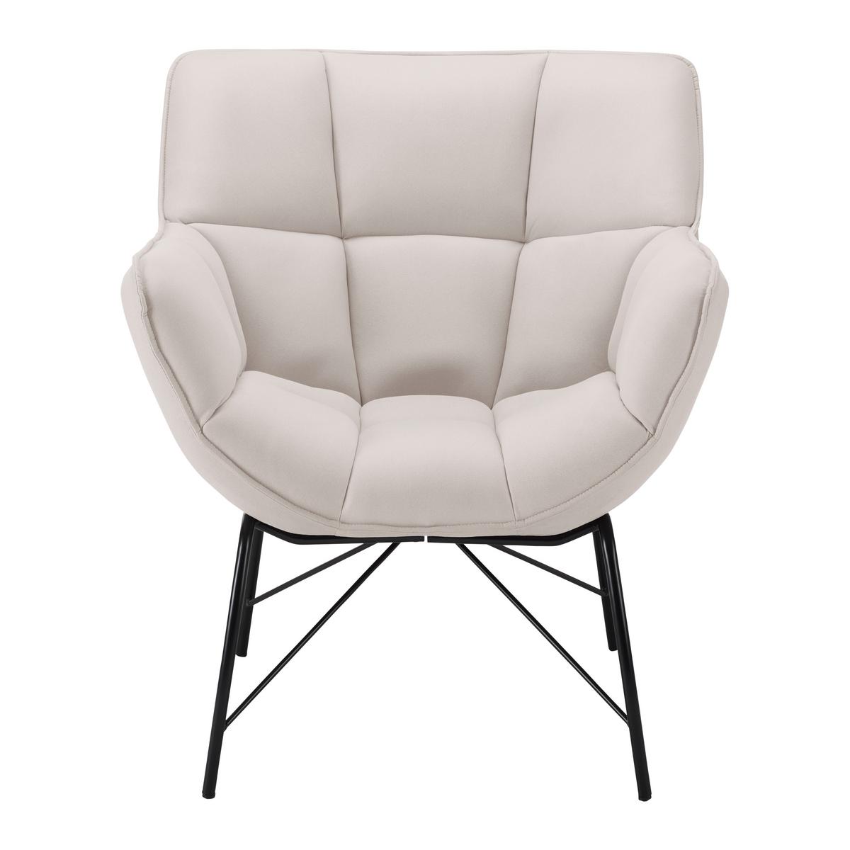 Sessel Robin ca. 72x78 cm hellgrau - Hellgrau/Schwarz, MODERN, Textil/Metall (72/78/81cm) - Bessagi Home