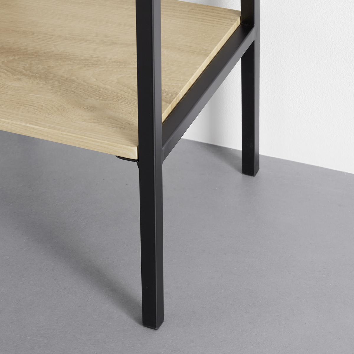 Standregal Giorgia ca. 60x148 cm Naturfarben/Schwarz MDF - Schwarz/Naturfarben, MODERN, Holz/Metall (60/148/32cm) - Bessagi Home