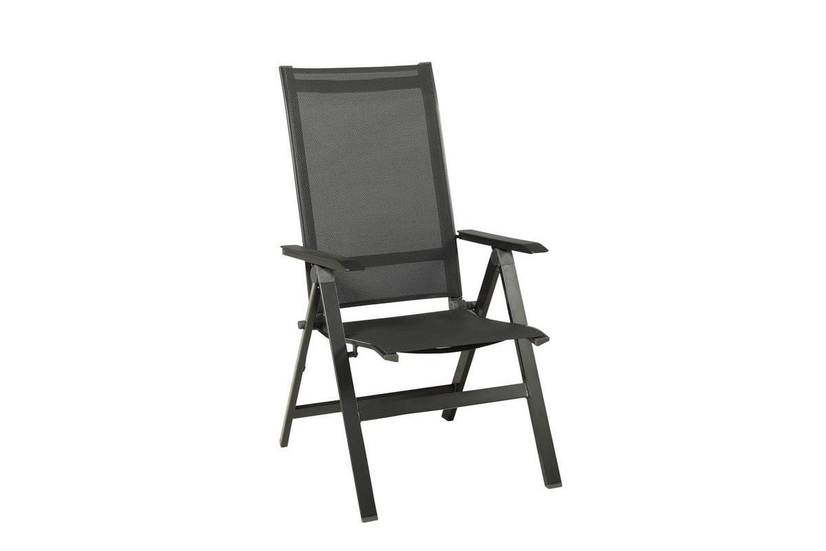 Gartengarnitur Uran 5-Teilig Metall/Textil/Holzwerkstoff - Anthrazit/Schwarz, Basics, Holzwerkstoff/Textil (160+60/98/74cm) - Acamp
