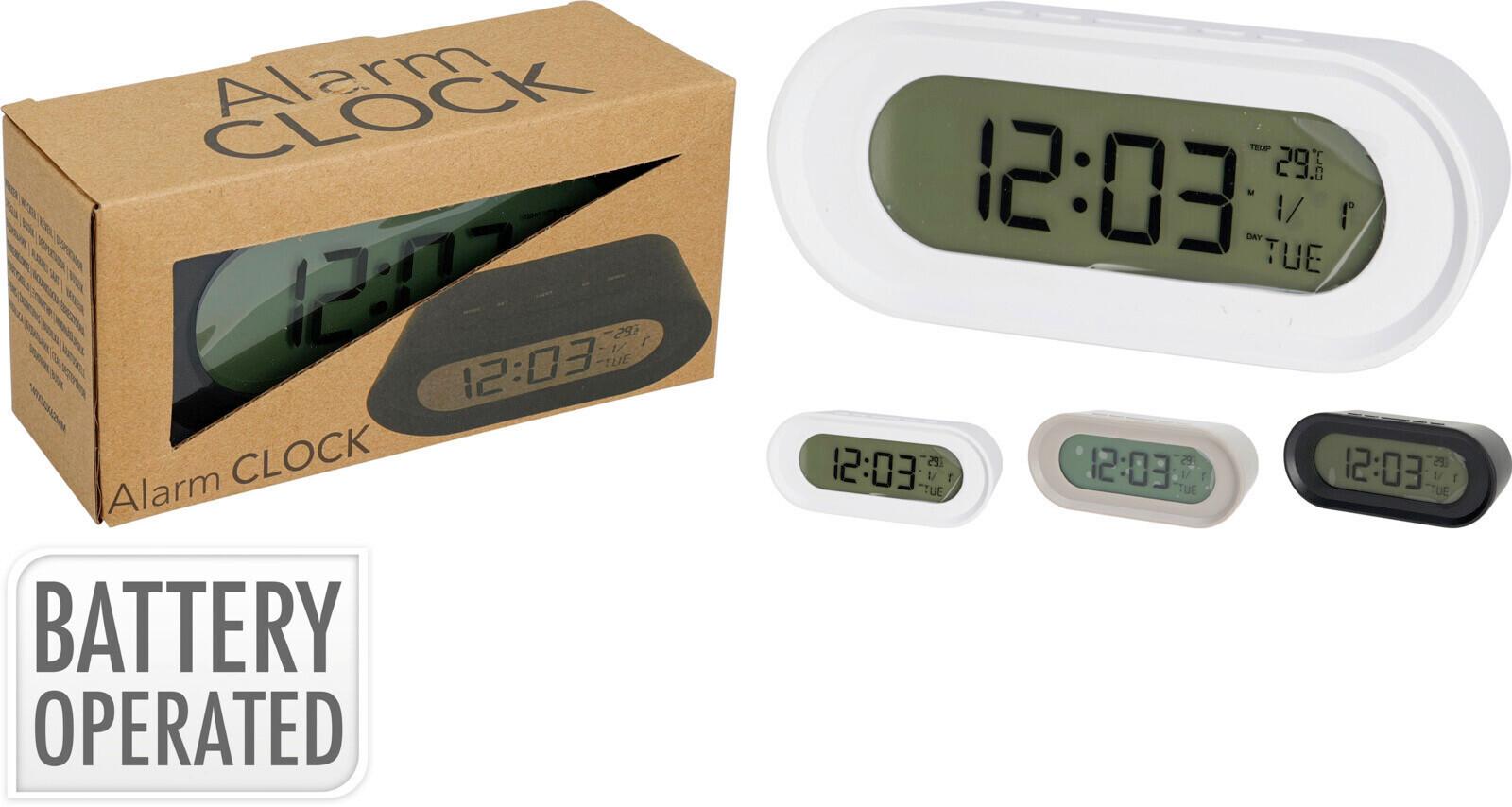 Ébresztőóra Clock - fekete/taupe, Basics, műanyag (14,9/5/6,2cm)