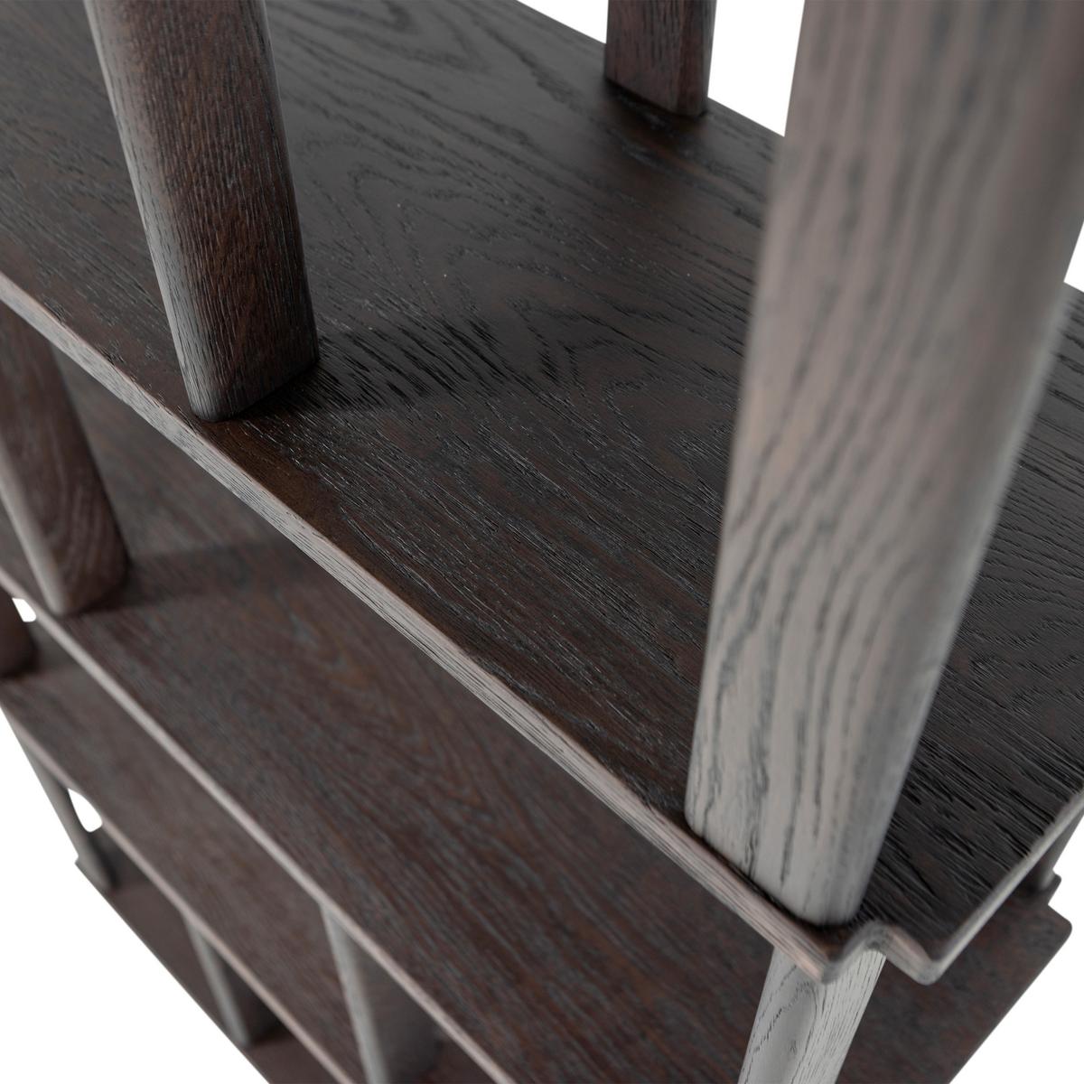Regal Riss Dunkelbraun B: 90 cm - Dunkelbraun, Design, Holz (90/186/30cm) - Livetastic