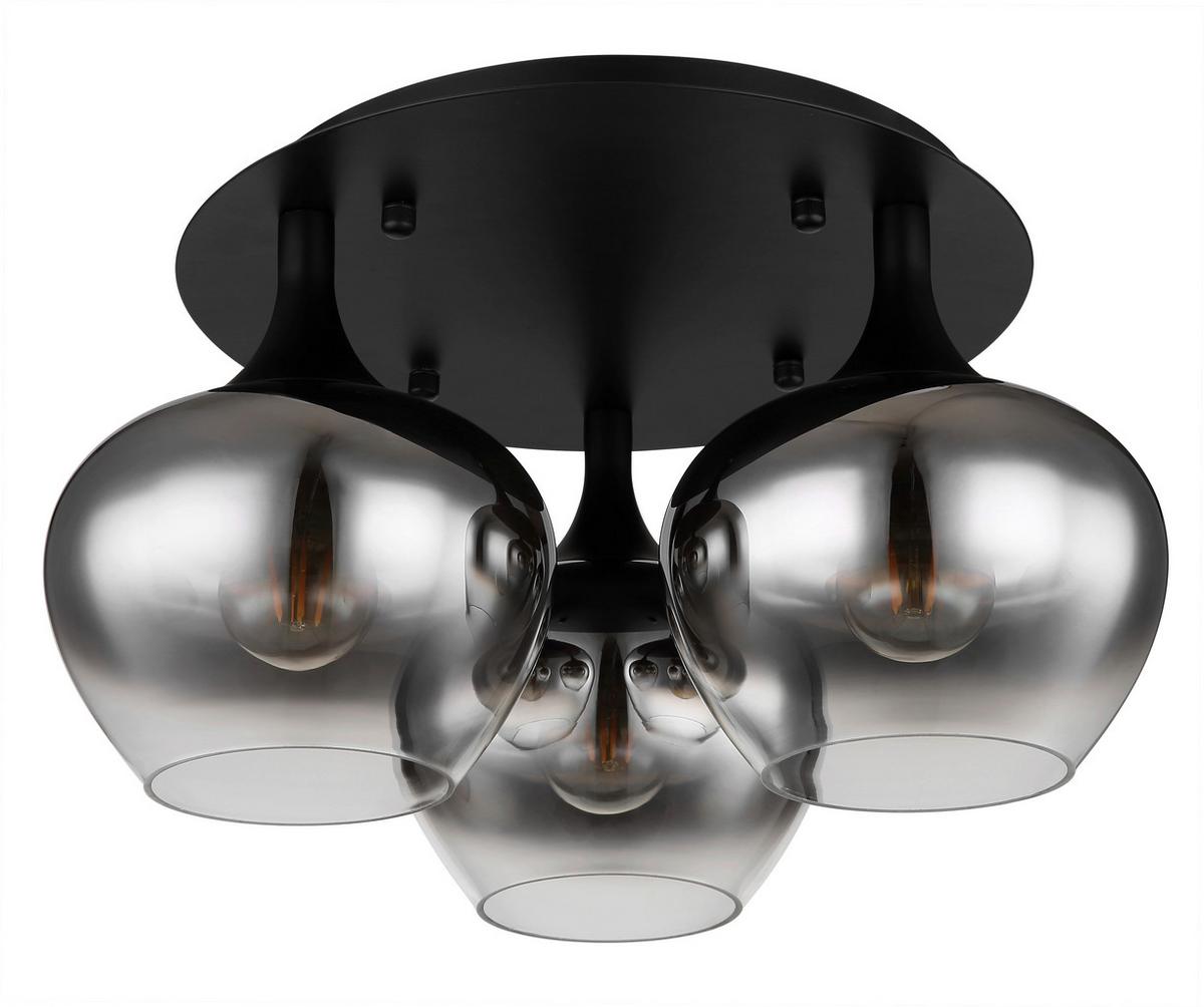 Deckenleuchte Maxy in Schwarz max. 40 Watt - Schwarz, Glas/Metall (45/25,5cm) - Globo