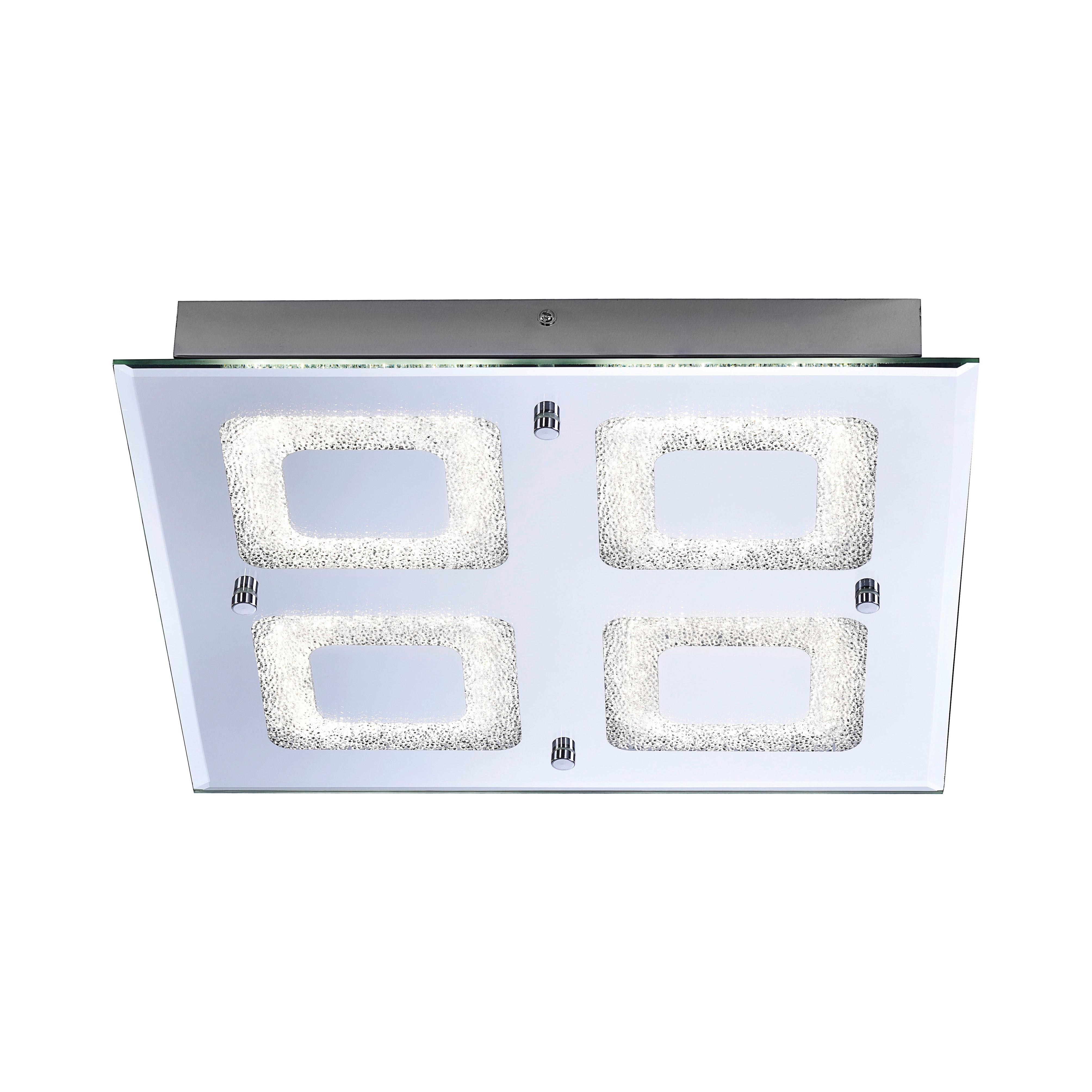 LED-Deckenleuchte Lisa max. 24 Watt - Chromfarben, KONVENTIONELL, Glas/Metall (36/36/6,3cm)