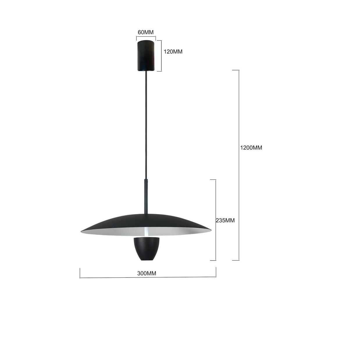 Led-hängeleuchte Lp-0408/1p S Bk S - Schwarz, Design, Metall (30/120cm)
