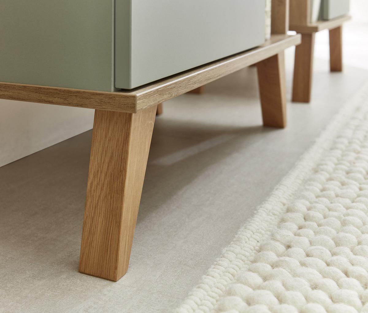 SZAFKA ŚREDNIA SALVIE - kolor dębowy/pastelowa zieleń, Romantik / Landhaus, materiał drewnopochodny/szkło (50,5/128/33cm) - Xora