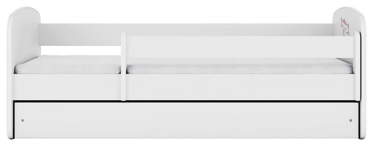 Otroška Postelja Babydreams, Bela, 80x160cm - bela/barve breze, Moderno, tekstil/leseni material (80/160cm) - MID.YOU