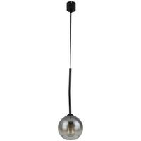Hängeleuchte Kian max. 25 Watt - Schwarz, Modern, Glas/Kunststoff (18/120cm) - Visiona