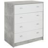 Komoda 4-you New, Siva, Bela - barve kroma/siva, Moderno, leseni material (74/85,4/44,5cm) - Mömax