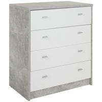 Komoda 4-you New, Siva, Bela - barve kroma/siva, Moderno, leseni material (74/85,4/44,5cm) - Mömax