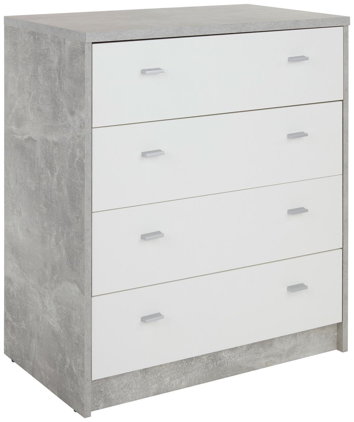 Komoda 4-you New, Siva, Bela - barve kroma/siva, Moderno, leseni material (74/85,4/44,5cm) - Mömax