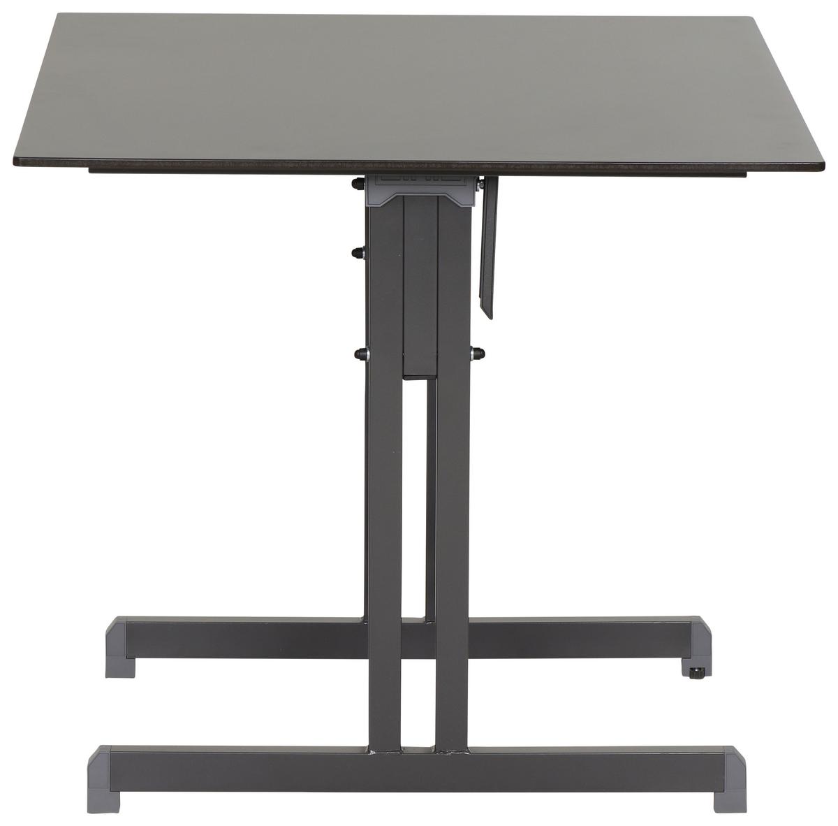 Gartentisch Anthrazit klappbar ca. 80x80x71cm - Anthrazit, MODERN, Holzwerkstoff/Metall (80/80/71cm) - Gardenson
