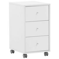 Rollcontainer 400 Weiß ca. 32,6x59,7x39,1cm - Silberfarben/Weiß, MODERN, Holzwerkstoff/Kunststoff (32,6/59,7/39,1cm) - MID.YOU