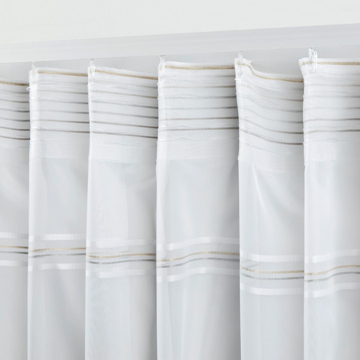 Perdea prefabricată Louis - maro/alb, Konventionell, textil (140/245cm) - Modern Living