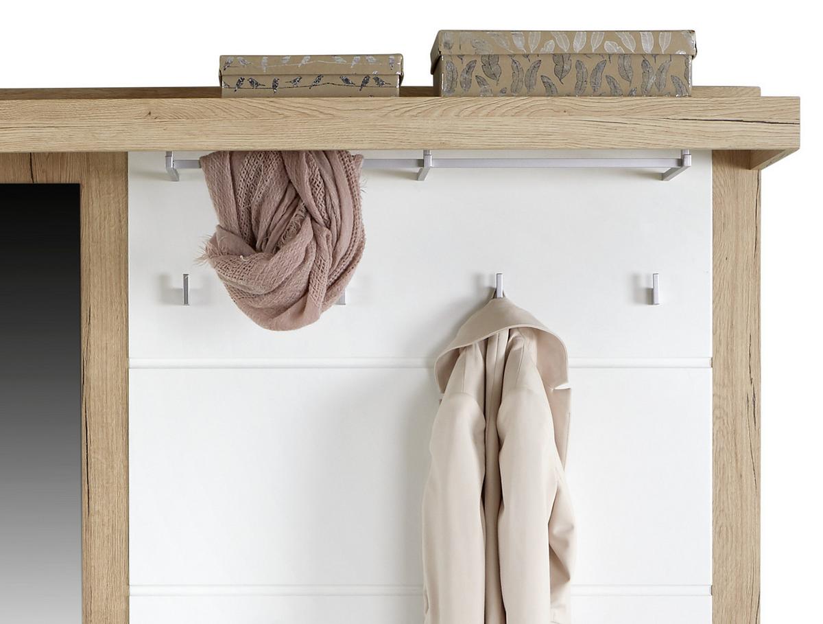 Predsoblje Malta - bijela/boje hrasta, Moderno, drvni materijal (145/197/36cm) - Modern Living