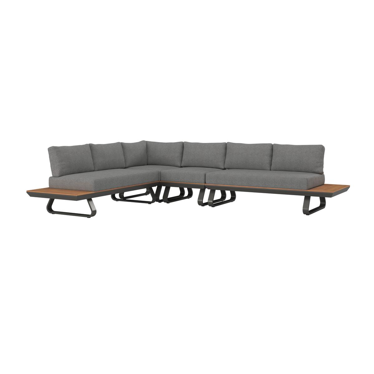 Garnitură grădină Emma - gri închis/antracit, Modern, plastic/metal (248/318/72cm) - Bessagi Garden