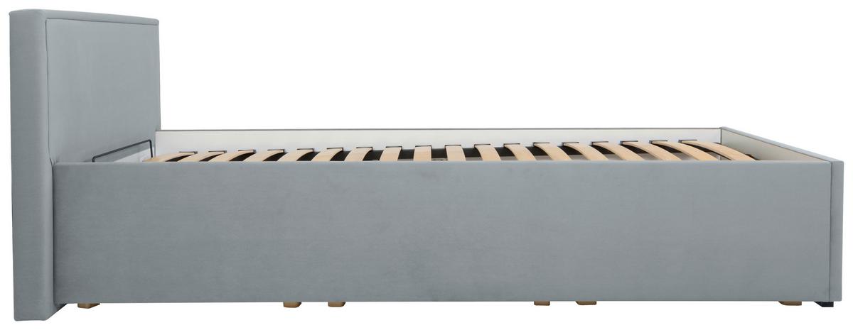 Polsterbett Anadia ca. 90x200 cm Grau - Chromfarben/Grau, MODERN, Holz/Textil (90/200cm) - MID.YOU