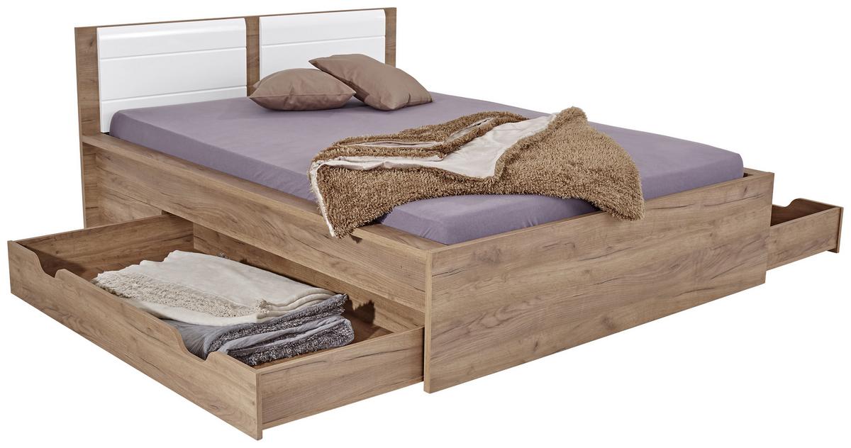 Pat Avensis New - alb/culoare lemn stejar, Konventionell, lemn (140/200cm) - Premium Living
