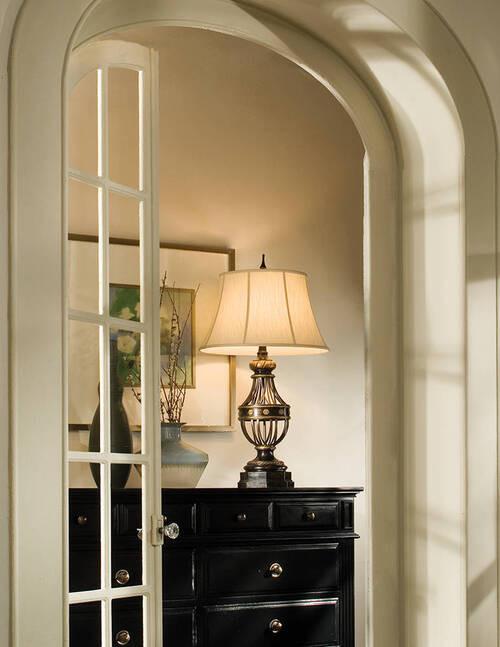 Stolna Svjetiljka Fe-Augustine-Tl - smeđa, Konvencionalno, tekstil/metal (50.8/89.5cm) - Elstead Lighting