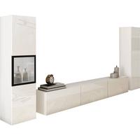 Dnevni Regal Berlin Iii, Bela, Osvetlitev, 3-Delni - siva/bela, Design, steklo/leseni material (240/130/31cm) - MID.YOU