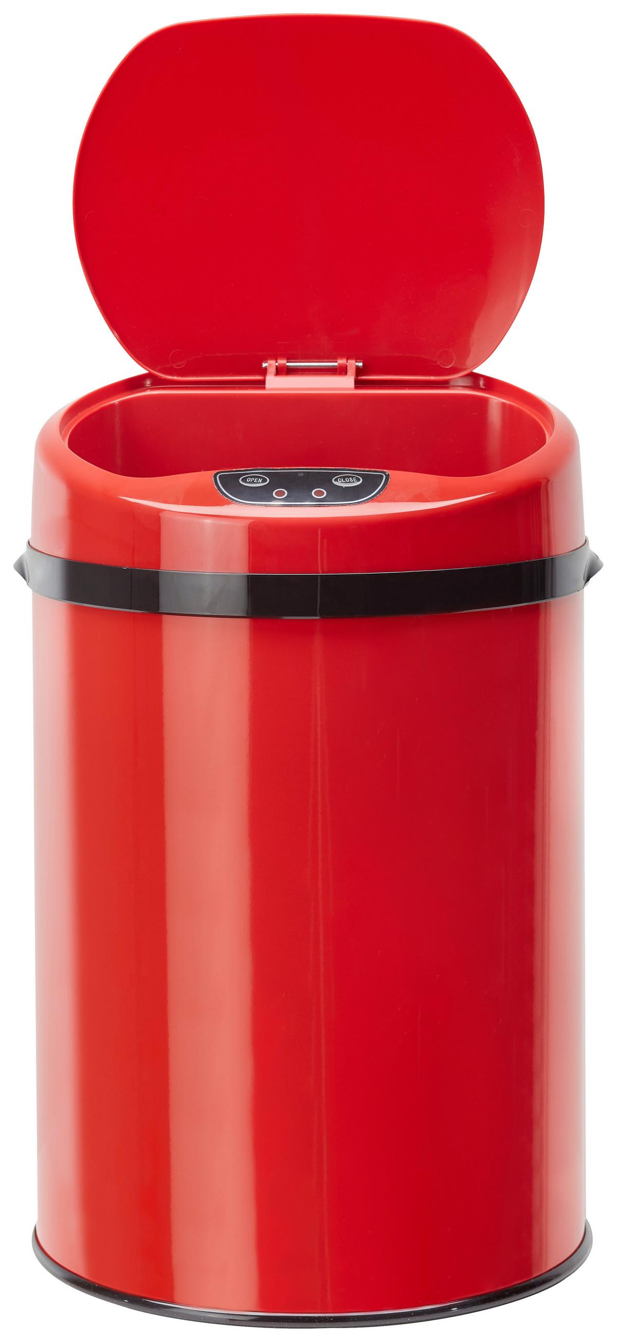 Koš Za Smeti Sensor, 9 L - rdeča/črna, Konvencionalno, kovina/umetna masa (24,5/37,5cm) - Echtwerk