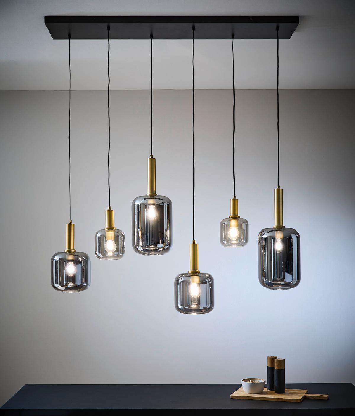 LAMPA WISZĄCA 45494/06/65 JOANET - jasnoszary, Design, szkło (132/41.5/218cm) - Lucide