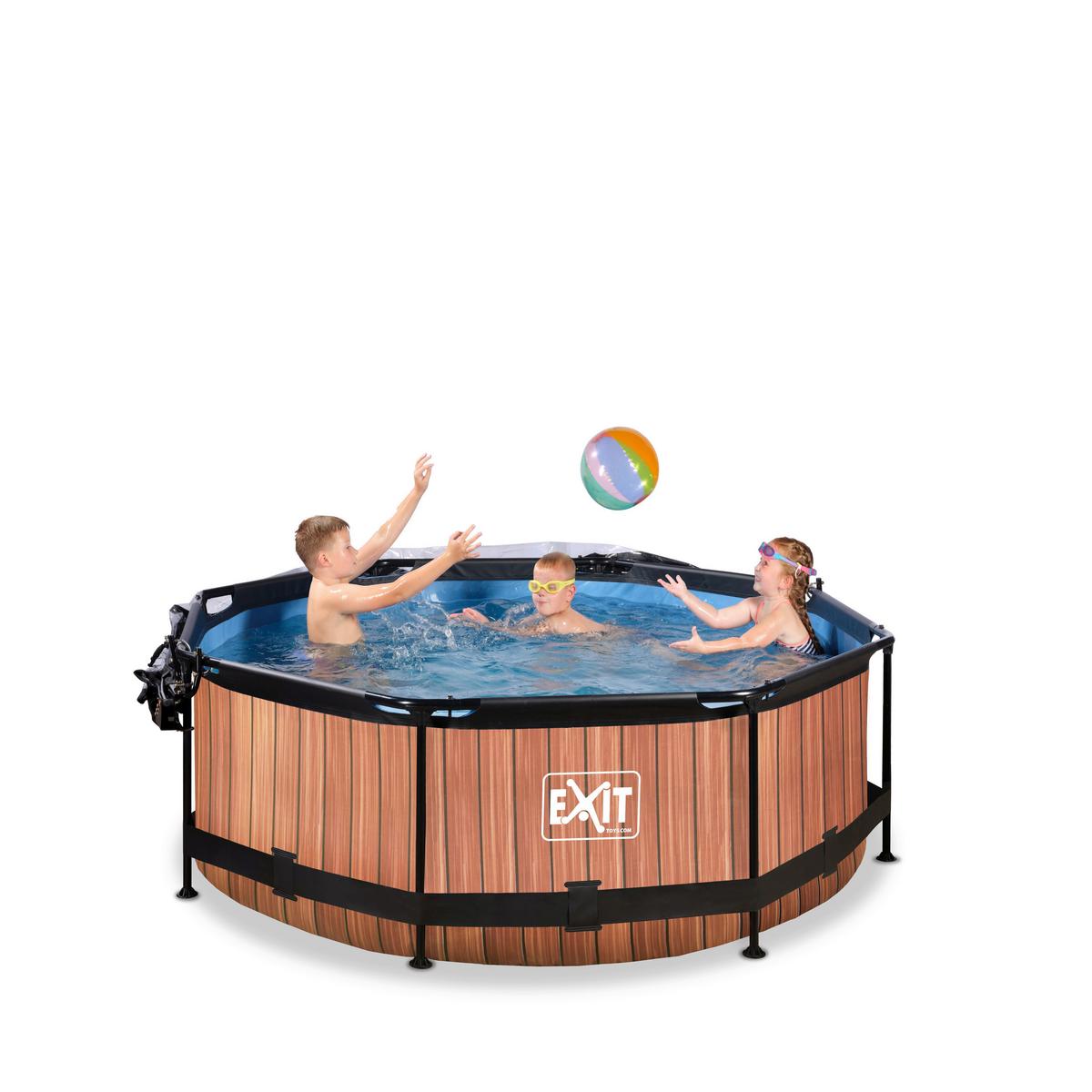 Bazen Exit Wood Pool, Ø 244cm - rjava, Konvencionalno, kovina (244/76cm) - EXIT Toys