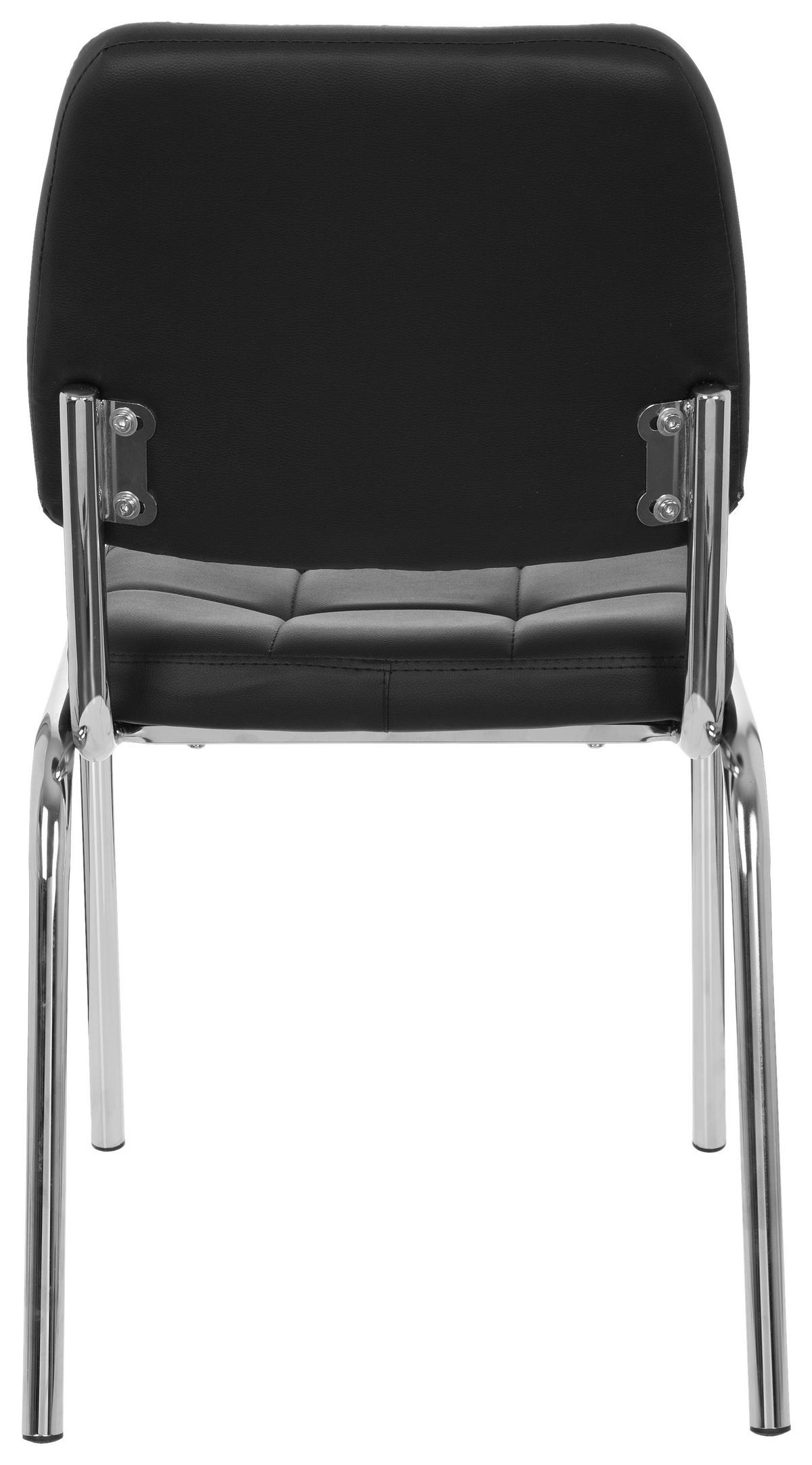 Konferenčni Stol Piceno V, Črna - barve kroma/črna, Moderno, kovina/tekstil (46/87/50cm) - MID.YOU