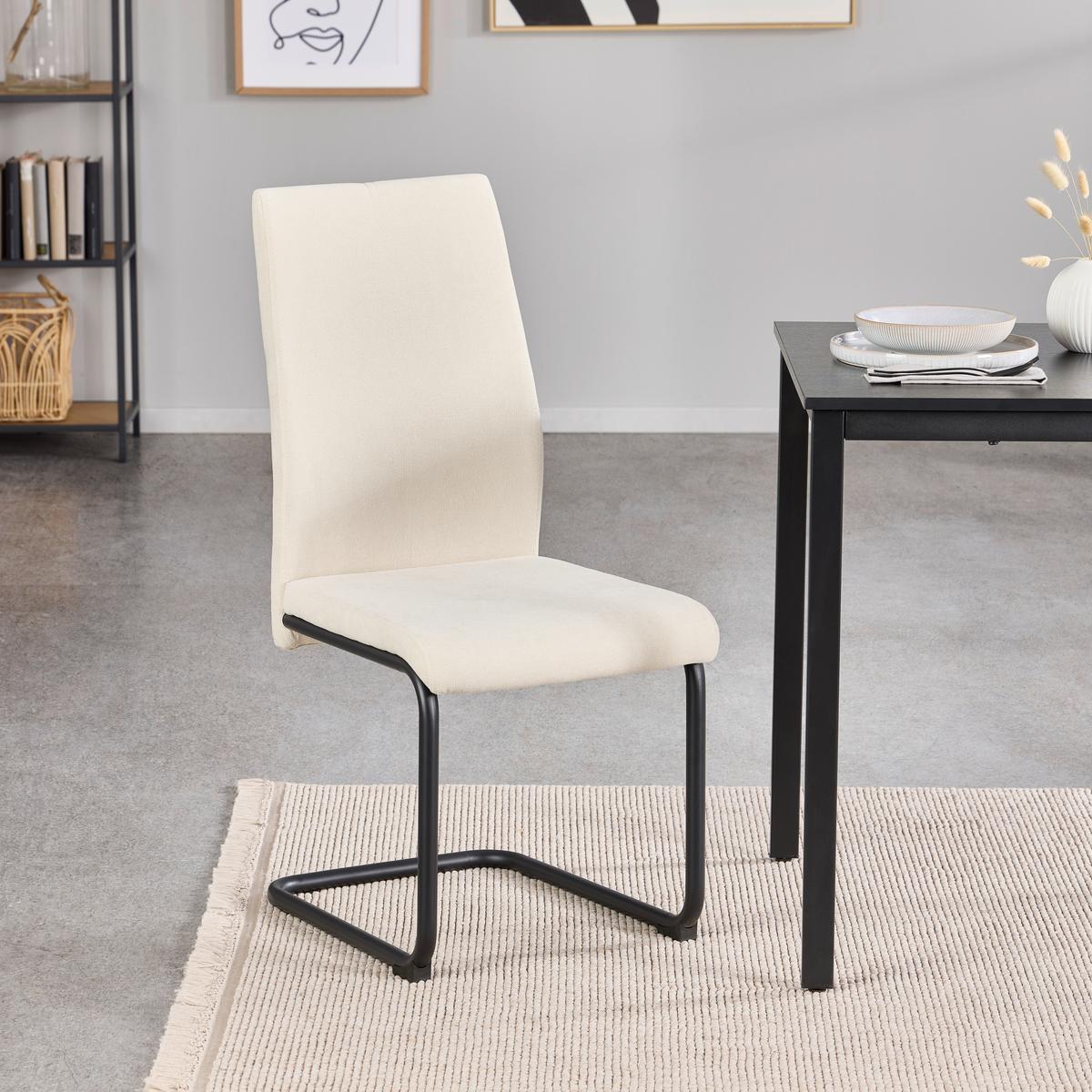 Stolica Anne - crna/krem, Konvencionalno, metal/tekstil (44/96/57cm) - Best Price